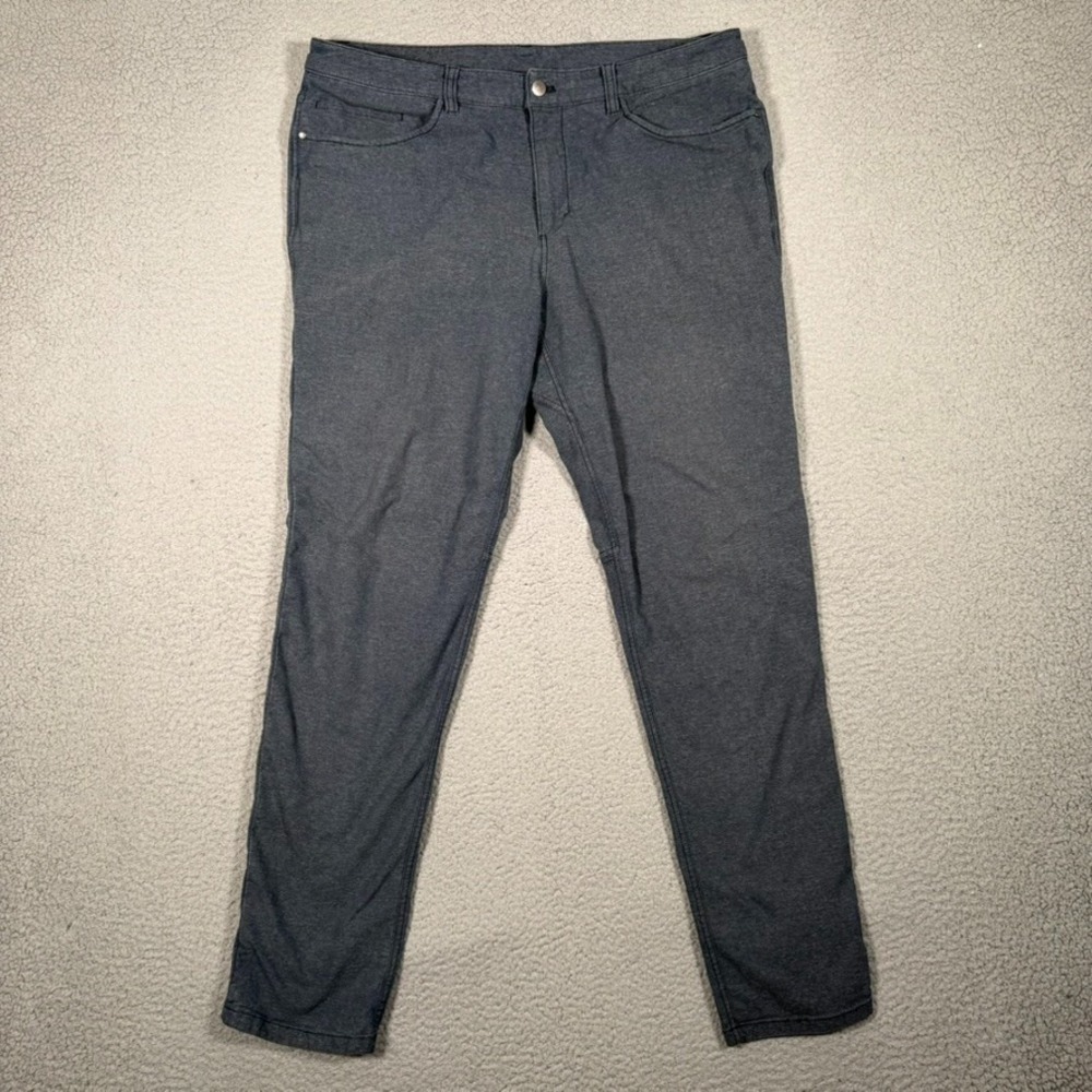 Lululemon Pants Mens 36x31 Blue ABC Slim Fit Tech Canvas Golf Casual Preppy Logo